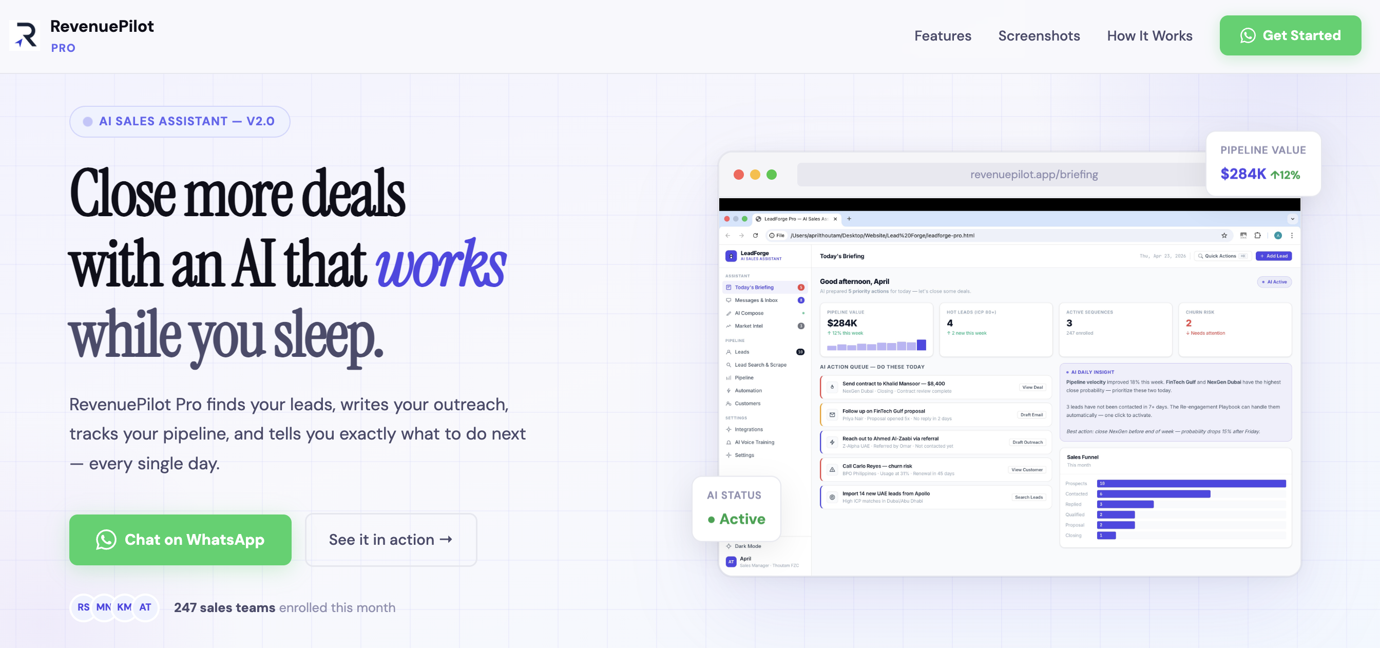 Revenue Pilot Sales Automation Dashboard
